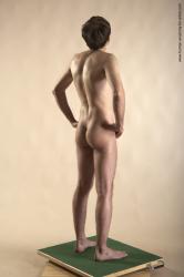 Nude Man White Standing poses - ALL Slim Short Brown Standing poses - simple Realistic