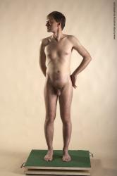 Nude Man White Standing poses - ALL Slim Short Brown Standing poses - simple Realistic