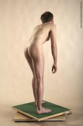 Nude Man White Standing poses - ALL Slim Short Brown Standing poses - simple Realistic