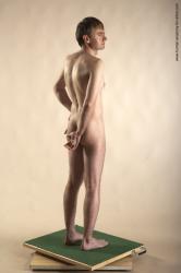 Nude Man White Standing poses - ALL Slim Short Brown Standing poses - simple Realistic