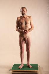 Nude Man White Standing poses - ALL Slim Bald Standing poses - simple Realistic