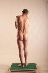 Nude Man White Standing poses - ALL Slim Bald Standing poses - simple Realistic