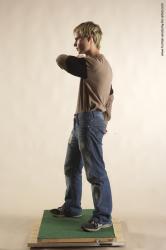 Casual Man White Standing poses - ALL Slim Short Brown Standing poses - simple Academic