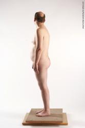 Nude Man White Standing poses - ALL Overweight Bald Brown Standing poses - simple Realistic