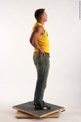 Casual Man White Standing poses - ALL Muscular Short Brown Standing poses - simple Academic