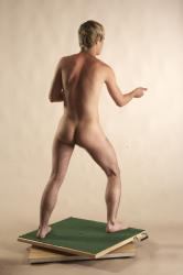 Nude Man White Moving poses Slim Short Brown Realistic