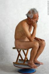 and more Nude Man Asian Sitting poses - simple Slim Short Grey Sitting poses - ALL Realistic