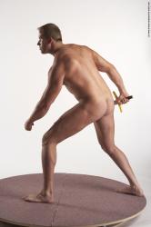 Nude Fighting with sword Man White Standing poses - ALL Average Short Brown Standing poses - simple Realistic