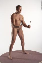 Nude Fighting with knife Man White Standing poses - ALL Average Short Brown Standing poses - simple Realistic