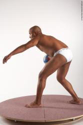 Underwear Man Black Moving poses Average Bald Academic