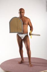 Underwear Fighting Man Black Standing poses - ALL Average Bald Standing poses - simple Academic