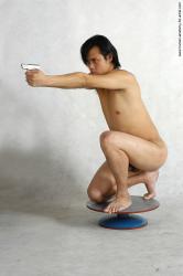 Nude Fighting with gun Man White Kneeling poses - ALL Average Medium Kneeling poses - on one knee Black Realistic