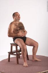 Underwear Man White Sitting poses - simple Chubby Short Brown Sitting poses - ALL Academic