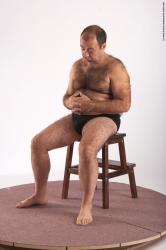 Underwear Man White Sitting poses - simple Chubby Short Brown Sitting poses - ALL Academic