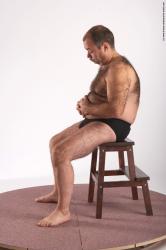 Underwear Man White Sitting poses - simple Chubby Short Brown Sitting poses - ALL Academic