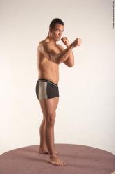 Underwear Martial art Man White Standing poses - ALL Average Short Brown Standing poses - simple Academic