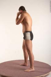 Underwear Martial art Man White Standing poses - ALL Average Short Brown Standing poses - simple Academic