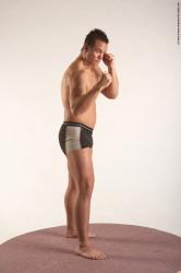 Underwear Martial art Man White Standing poses - ALL Average Short Brown Standing poses - simple Academic