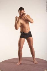 Underwear Martial art Man White Standing poses - ALL Average Short Brown Standing poses - simple Academic