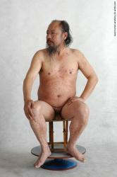 and more Nude Man Asian Sitting poses - simple Chubby Bald Black Sitting poses - ALL Realistic