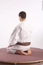 Nude Martial art Man White Perspective distortion Athletic Short Brown Realistic
