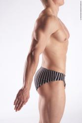 Underwear Man White Detailed photos Muscular Short Brown Academic