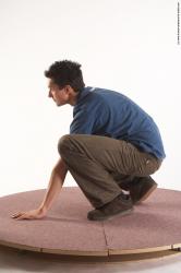 Casual Man White Kneeling poses - ALL Slim Short Brown Kneeling poses - on both knees Academic