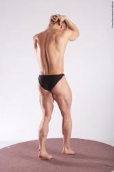 Nude Man White Standing poses - ALL Muscular Short Brown Standing poses - simple Realistic