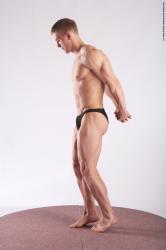 Nude Man White Standing poses - ALL Muscular Short Brown Standing poses - simple Realistic