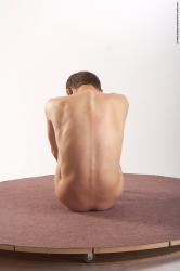 Nude Man White Sitting poses - simple Slim Short Brown Sitting poses - ALL Realistic