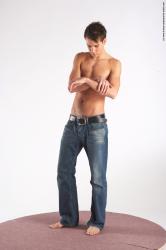 Casual Man White Standing poses - ALL Slim Short Brown Standing poses - simple Academic