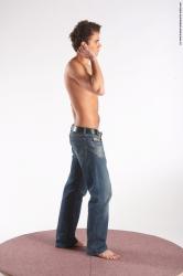 Casual Man White Standing poses - ALL Slim Short Brown Standing poses - simple Academic