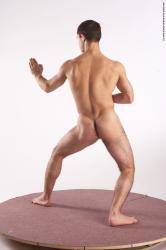 Nude Martial art Man White Standing poses - ALL Athletic Short Brown Standing poses - simple Realistic