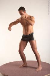 Underwear Martial art Man White Standing poses - ALL Average Short Brown Standing poses - simple Academic