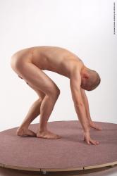 Nude Man White Sitting poses - simple Average Bald Sitting poses - ALL Realistic