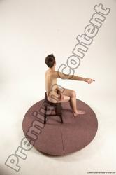 Nude Man White Sitting poses - simple Slim Short Brown Sitting poses - ALL Multi angles poses Realistic