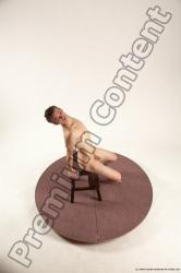 Nude Man White Sitting poses - simple Slim Short Brown Sitting poses - ALL Multi angles poses Realistic