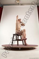 Nude Man White Sitting poses - simple Slim Short Brown Sitting poses - ALL Multi angles poses Realistic