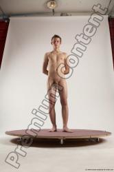 Nude Man White Standing poses - ALL Slim Short Brown Standing poses - simple Multi angles poses Realistic