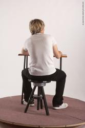 Casual Daily activities Man White Sitting poses - simple Slim Short Brown Sitting poses - ALL Academic