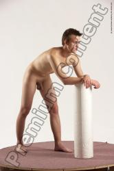 Nude Man White Standing poses - ALL Slim Short Brown Standing poses - simple Multi angles poses Realistic