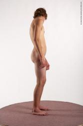 Nude Man White Standing poses - ALL Slim Short Brown Standing poses - simple Realistic