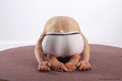 Underwear Man White Kneeling poses - ALL Athletic Short Brown Kneeling poses - on both knees Academic