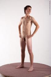 Nude Man White Standing poses - ALL Slim Short Brown Standing poses - simple Realistic