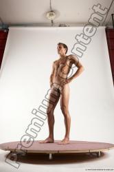 Nude Man White Standing poses - ALL Athletic Short Brown Standing poses - simple Multi angles poses Realistic