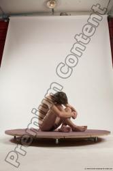 Nude Man White Sitting poses - simple Slim Short Brown Sitting poses - ALL Multi angles poses Realistic