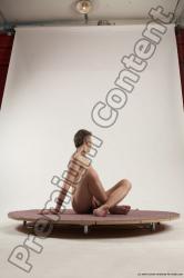 Nude Man White Sitting poses - simple Slim Short Brown Sitting poses - ALL Multi angles poses Realistic