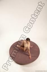 Nude Man White Sitting poses - simple Slim Short Brown Sitting poses - ALL Multi angles poses Realistic