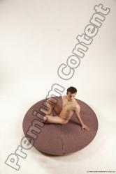 Nude Man White Sitting poses - simple Slim Short Brown Sitting poses - ALL Multi angles poses Realistic