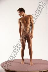 Nude Man White Standing poses - ALL Athletic Short Brown Standing poses - simple Multi angles poses Realistic